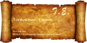 Tonhauser Emese névjegykártya
