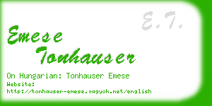 emese tonhauser business card